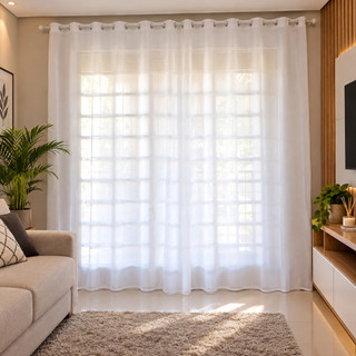 Cortina Estilo Voil Para Quarto e Sala Lisa Voal Diversos Tamanhos