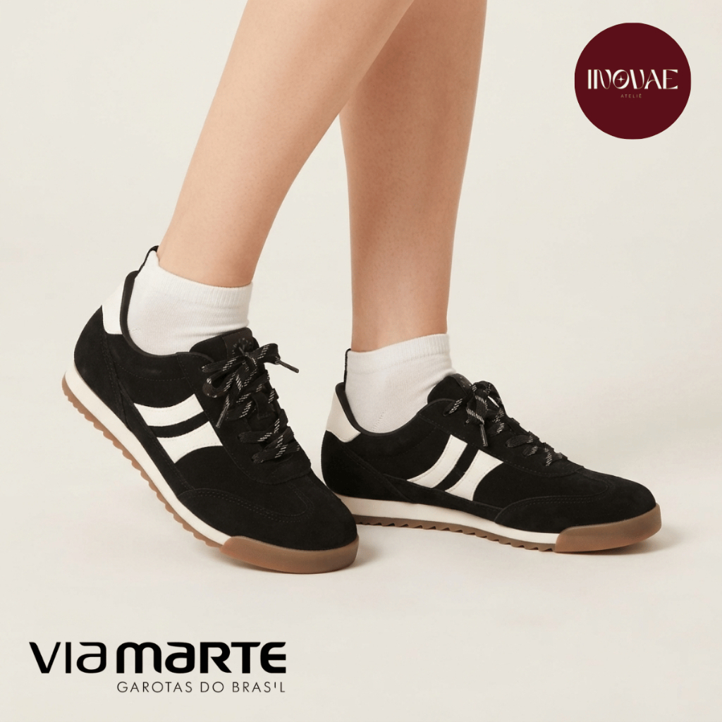 Tênis Via Marte Casual Feminino Estiloso Moderno Versátil Confortável Leve Solado Flatform Original