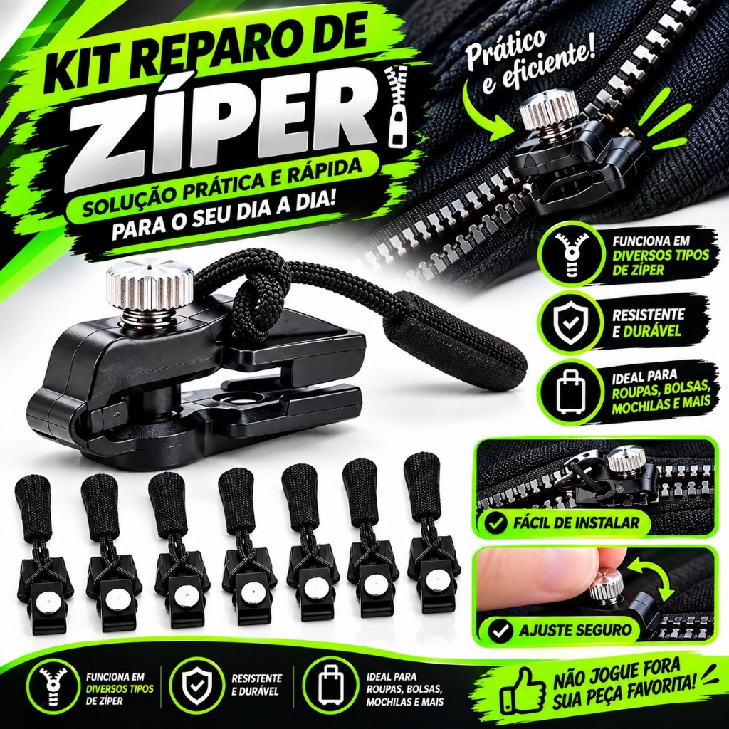 Ziper De Reparo Universal Concerto Substituição Removível Reparador Zipper Para Blusas Jaquetas Bolsas Malas e Mochilas