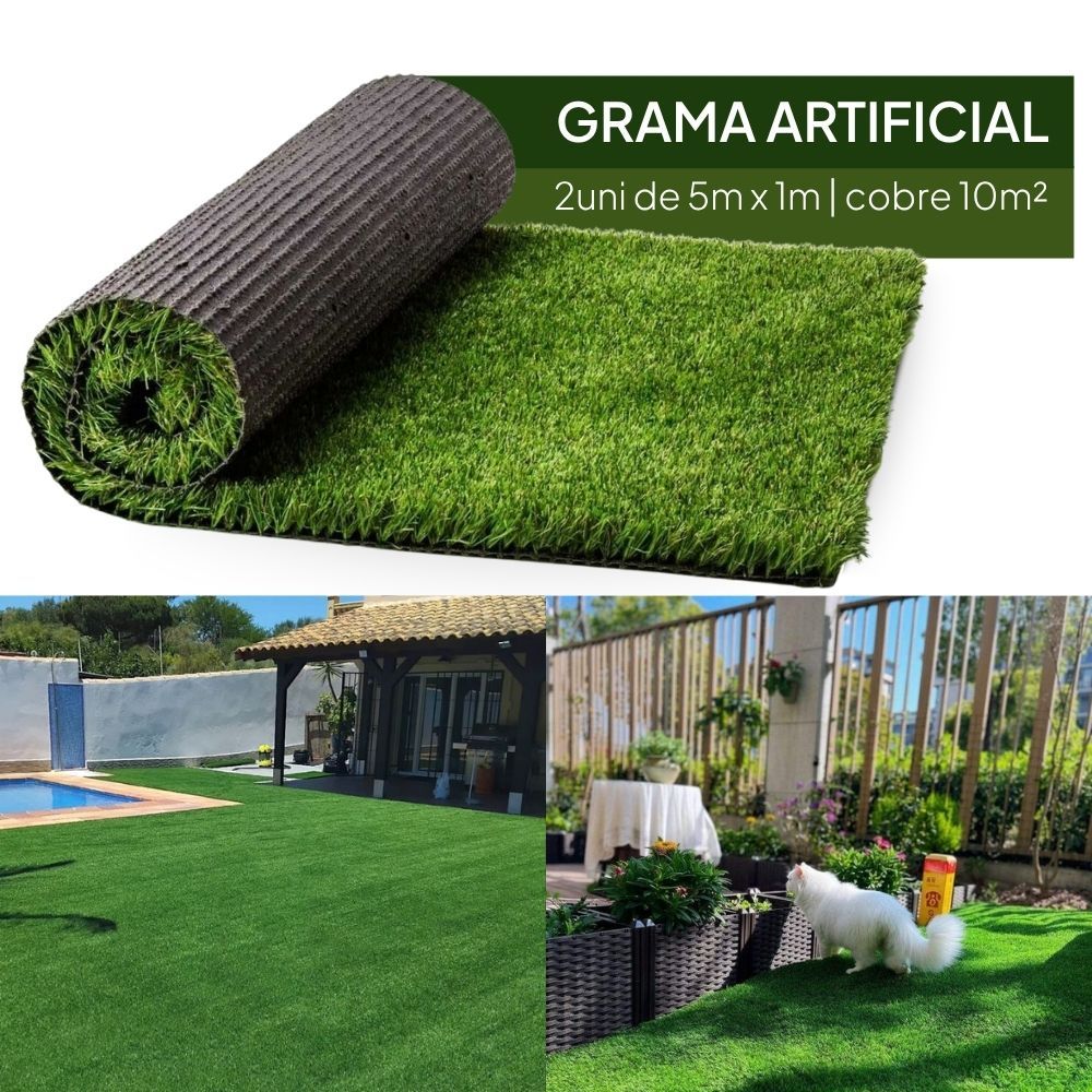Grama Artificial 20mm 10m² Decorativa Realista Sintética Tapete