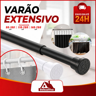 Varão Extensivel Ajustável Sem Furo Tamanhos Variados Cortina Box Banheiro e Suporte Cabides SSG