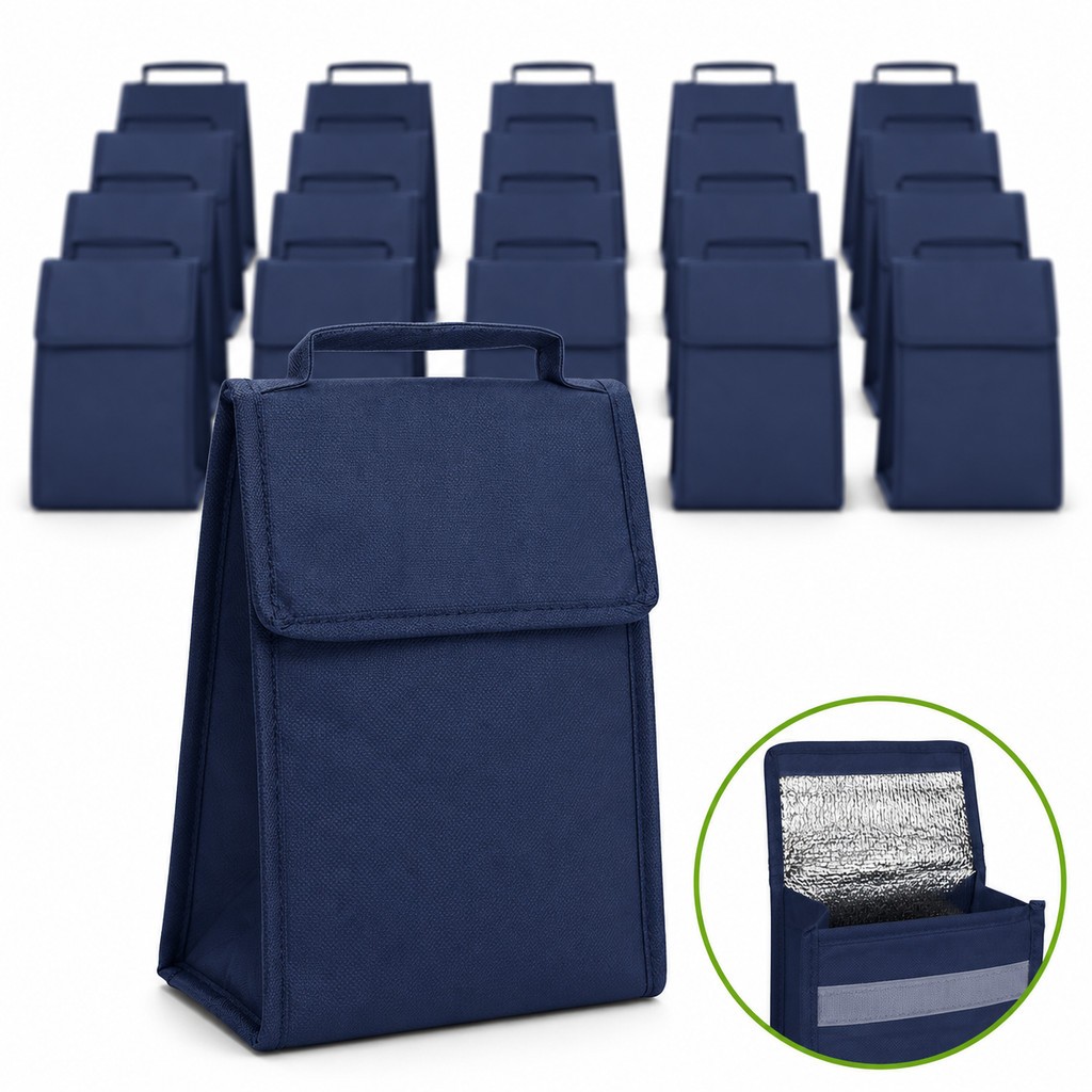 Kit 50 Bolsa Sacola Isotérmica Dobrável Lancheira 3 Litros Marmitas Treino Trabalho Dia