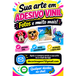 Transfore Sua Arte e Fotos em Adesivo Vinil Med: 29,7 x 21cm Vinil à prova d'água use a imaginação