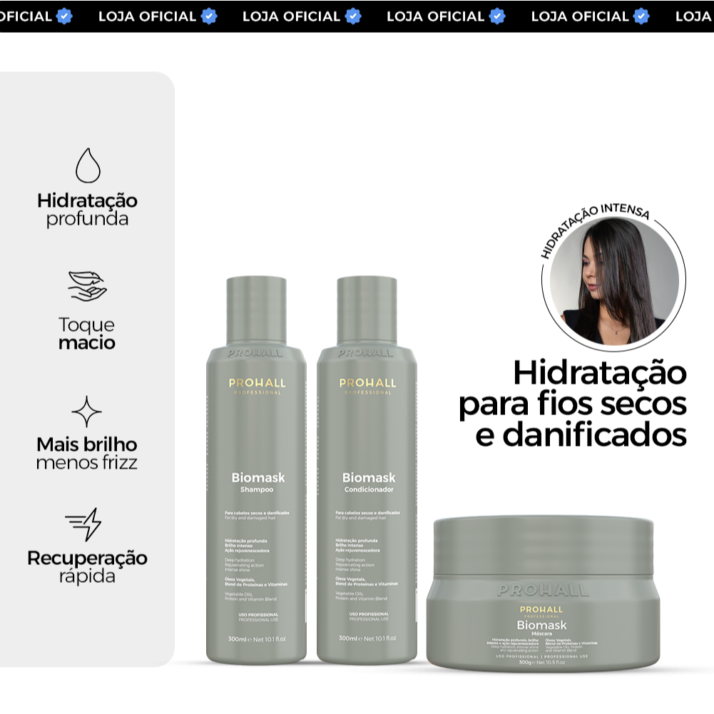 Tratamento de Hidratação Profunda para Cabelo Seco e Sem Brilho | Biomask