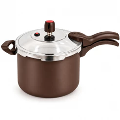 Panela de Pressão Fechamento Externo 4,5L Luxo Com Imetro Chocolate