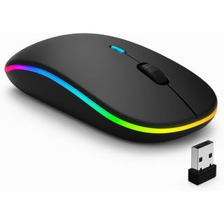 Mouse Sem Fio Recarregável Wireless Bluetooth Led Gamer Rgb Sem Fio Para Pc Desktop Noteb…