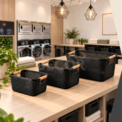Kit Cesto organizador Multiuso– Quarto Cozinha Banheiro Lavanderia