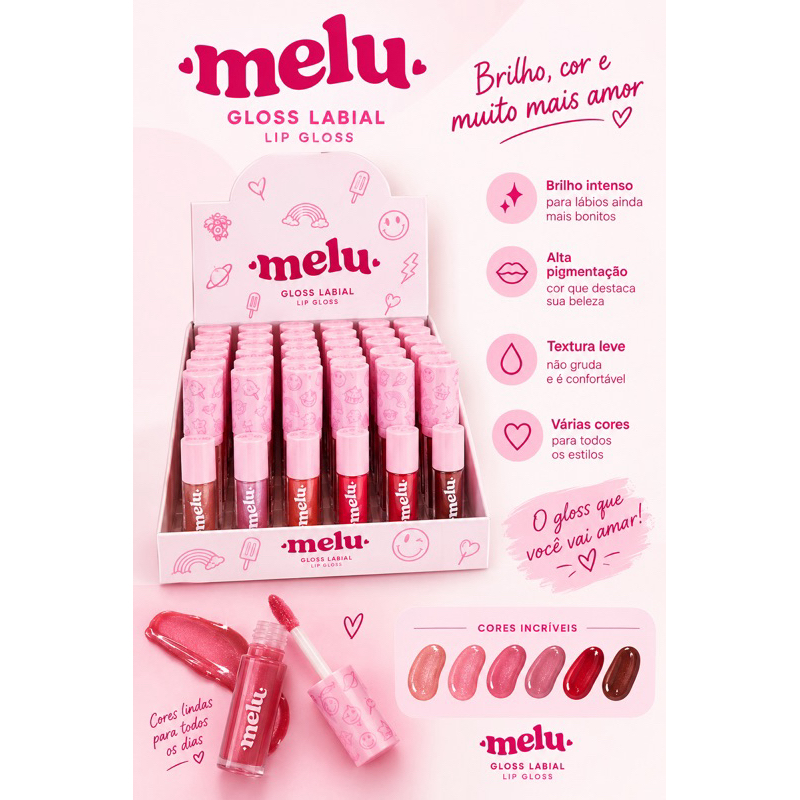 Gloss Labial - Brilho Intenso e Hidratação Melu By Ruby Rouse