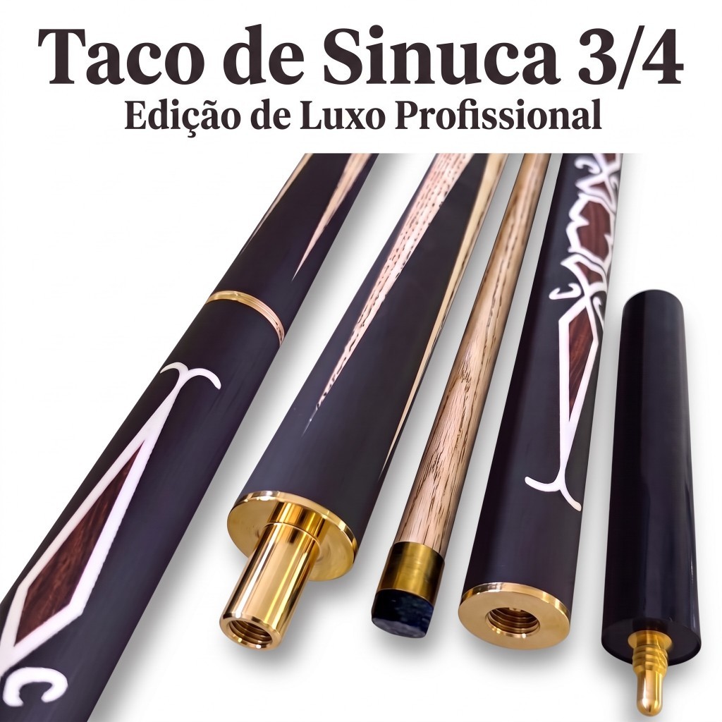Taco de sinuca 3/4 + extensor virola de metal madeira Ash