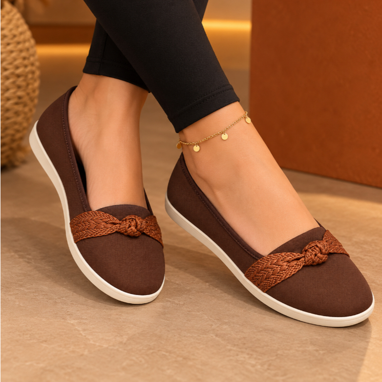 Sapatilha Feminina Casual Moleca Elegante Estilosa Leve Macia Confortável Resistente