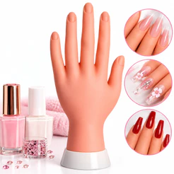 Mão De Silicone Esquerda Para Treino De Unhas Manicure Profissional Decorações Unha em Gel