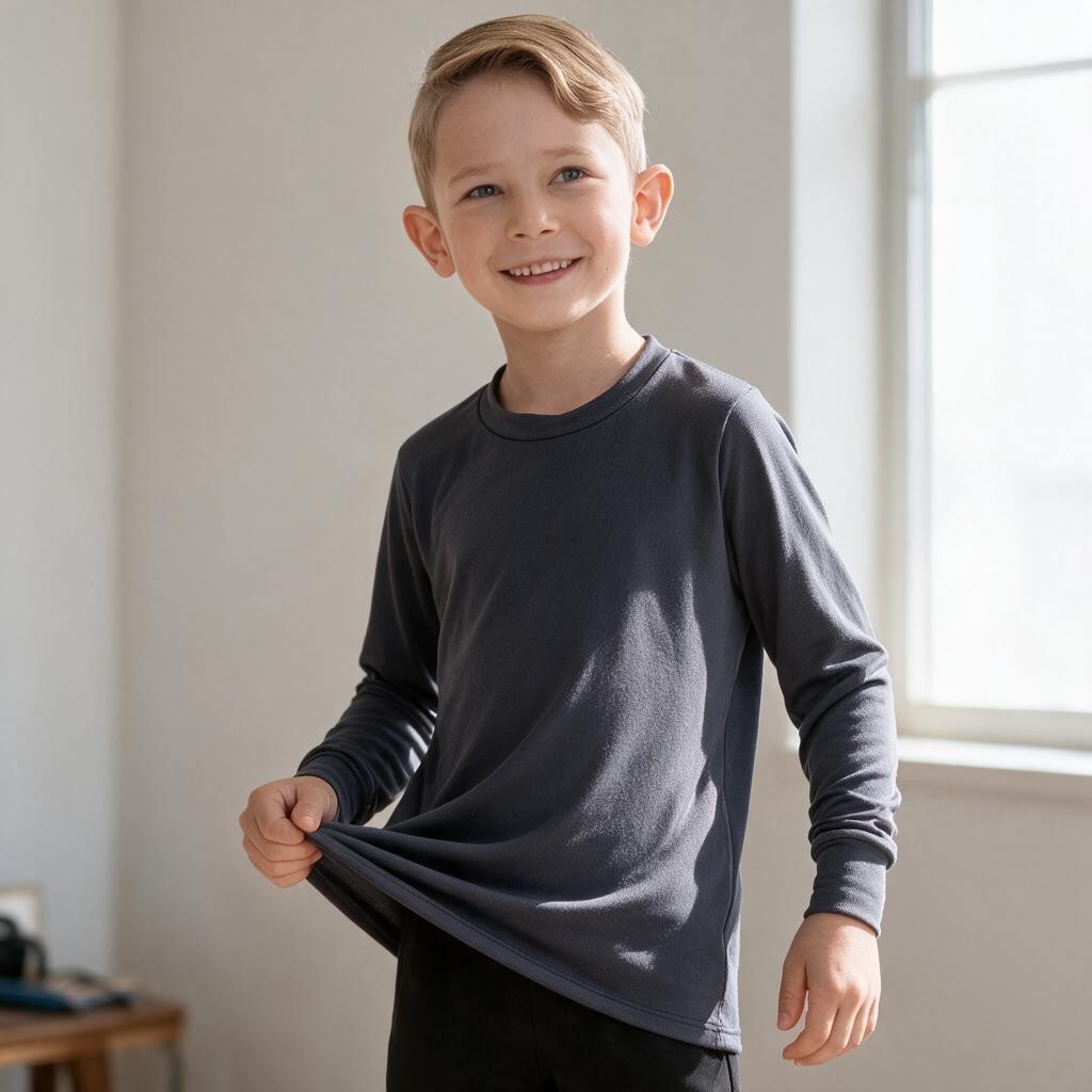 Camiseta Infantil Menino Térmica Segunda Pele Peluciado Proteção ao Frio Masculino e Feminino Blusa