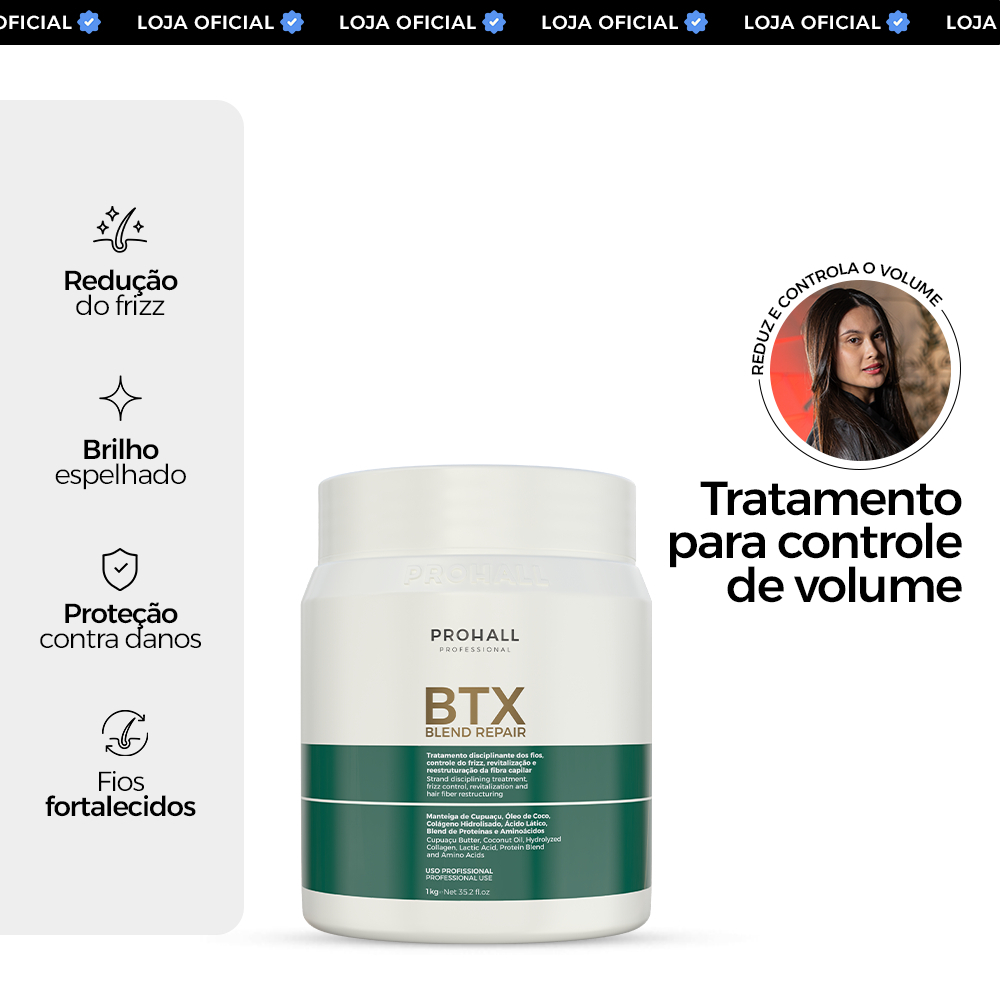 BTX Capilar Orgânico Blend Repair 1kg: Tratamento Profissional Antifrizz