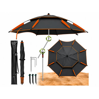 Guarda-Sol Articulado2.4m Dupla Ventilação Anti-Vento UPF 50+ Resistente com Bolsa Transporte