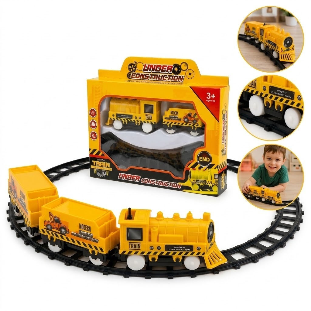 Ferrorama Infantil Trem Elétrico Com Trilhos Pista Circular Locomotiva E Vagão Under Construction A Pilha Inmetro