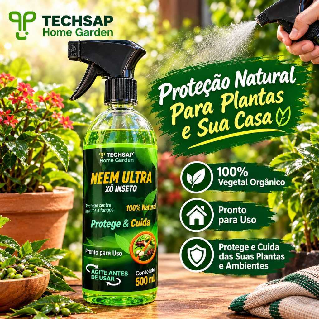 Proteção Natural Neen Ultra Pronto Para Uso Spray 500ml Para Plantas, Casas, Jardins, Hortas.