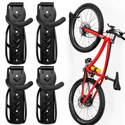 Kit 4 Gancho Para Pendurar Bikes Suporte De Parede Em Aço Reforçado Bicicletario Vertical