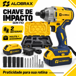 【3 Anos Gar】 Chave De Impacto Parafusadeira Furadeira 2 Baterias 48v 880nm
