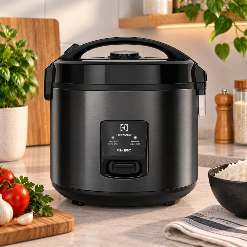 Panela Elétrica de Arroz Electrolux ERC30 Rita Lobo Preta com Função Manter Aquecido - 127V
