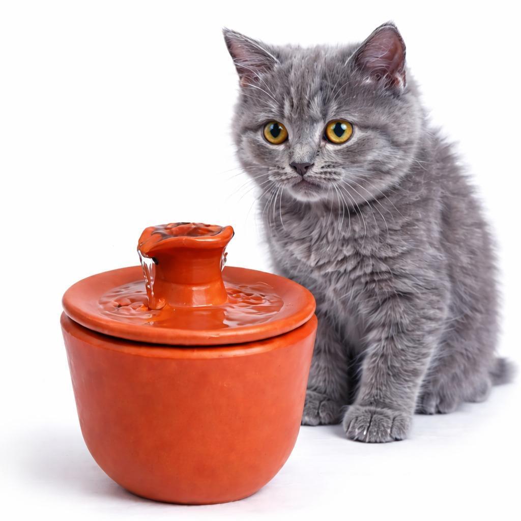 Bebedouro Fonte Cerâmica 2,5L Bivolt para Pets de pequeno e médio porte