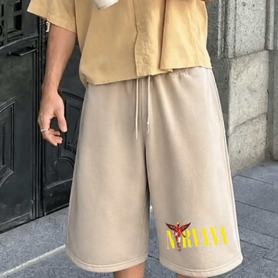 Bermuda Masculina Baggy Moletom Estampada Exclusiva Oversized Streetwear Casual Confortável Algodão Tendência Verão