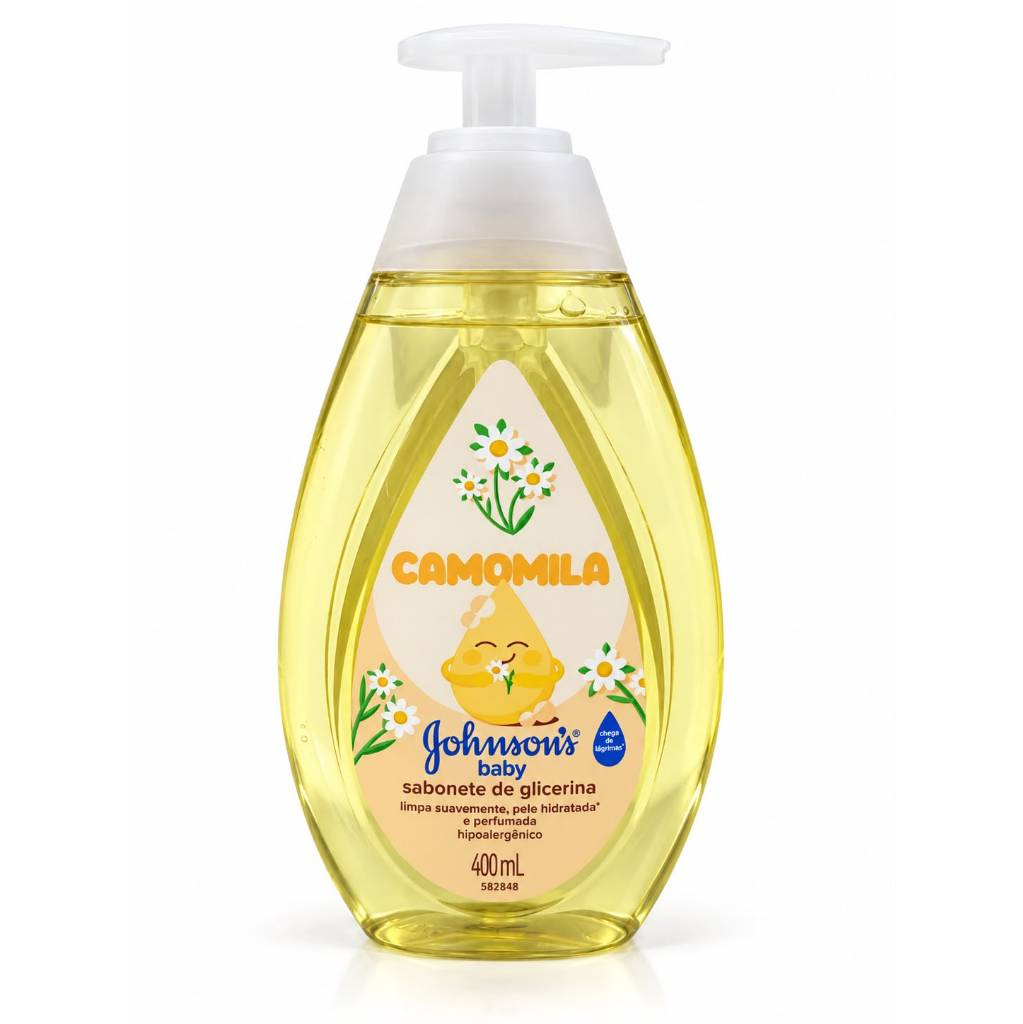 Sabonete Liquido Johnson's Baby Camomila 400 mL Glicerina Hipoalergênico com Pump Camomila  Sabonete Liquido Infantil