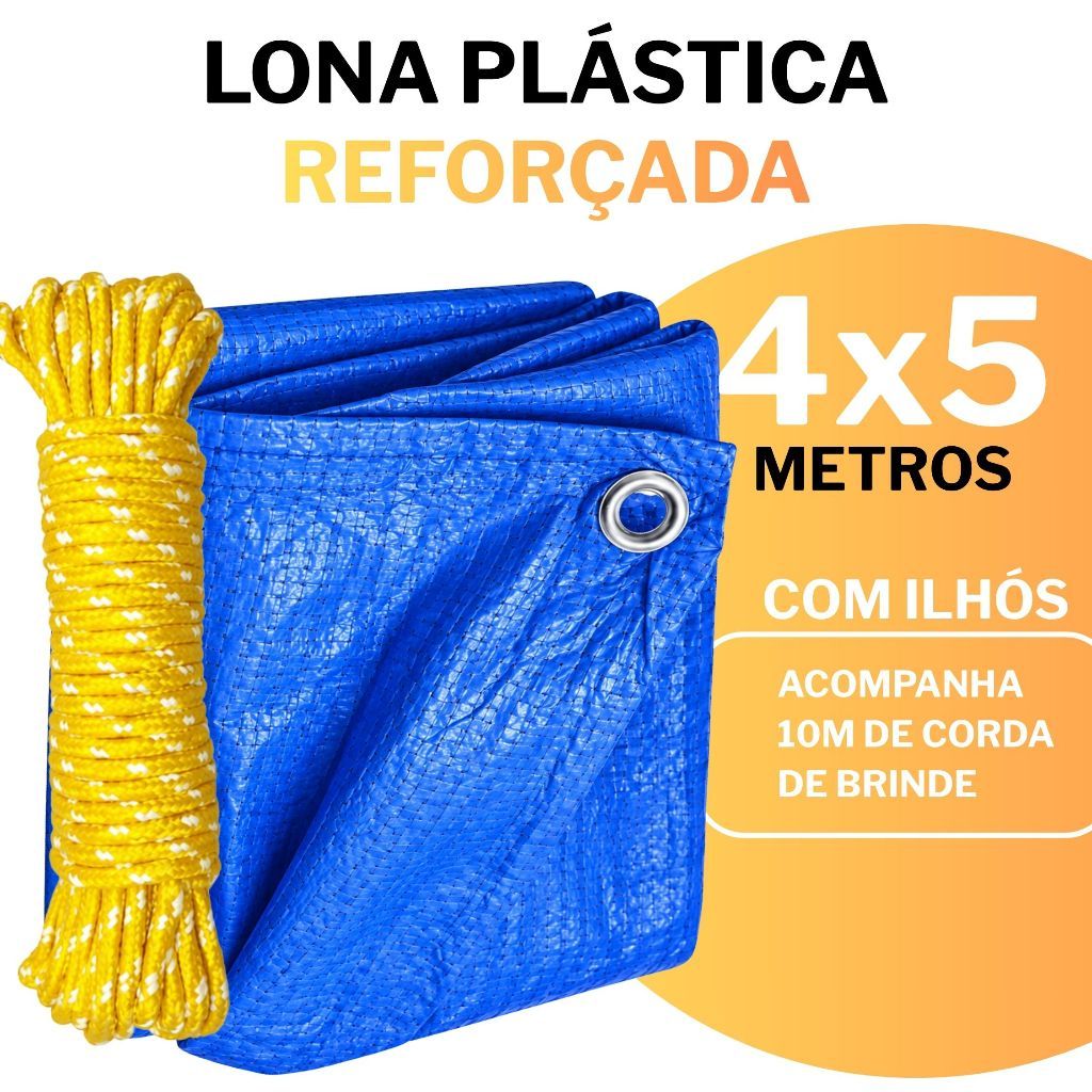 Lona 2x3 3x4 3x5 4x5 Reforçada Proteção Sol Chuva + Corda
