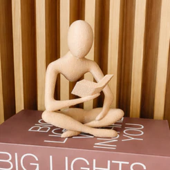 Escultura Leitor Decorativa Minimalista para Sala, Quarto e Estante - Qualidade Premium