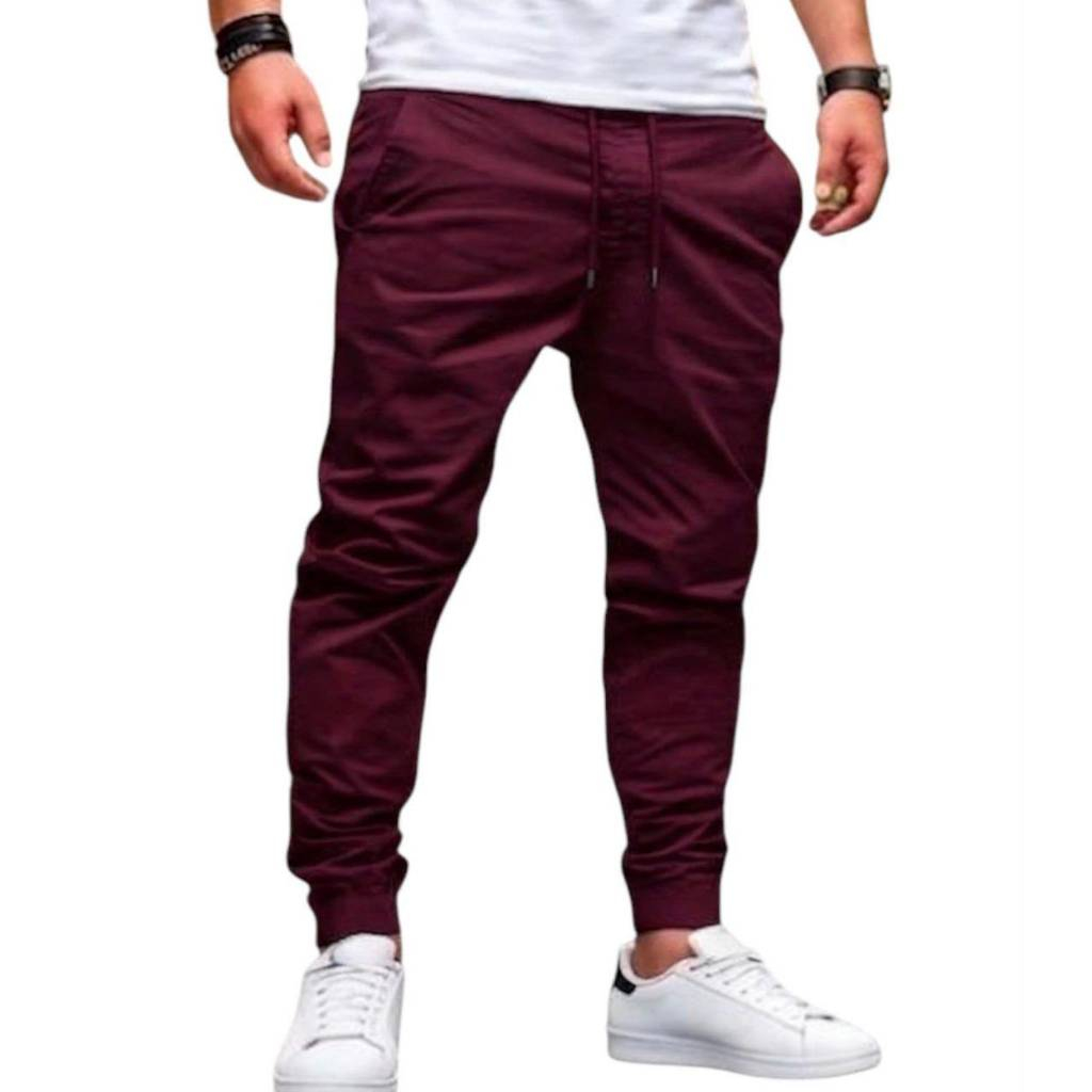 Caças Jogger Masculina em tecido Sarja | Bolsos Funcionais e Cordão
