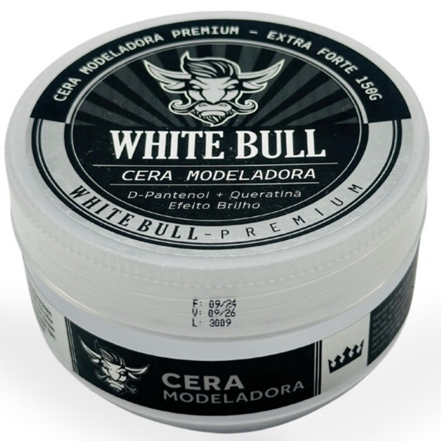 Pomada Cera Modeladora White Bull Premium Incolor Perolizada Matte Teia Caramelo ou Kit 5
