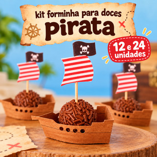 Kit Forminhas navio pirata/ Forminha para doces personalizadas/decoração festa infantil/forminha festa pirata