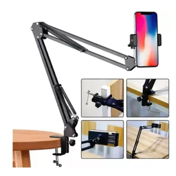 Suporte Para  Mesa E Cama -Microfones/tablet E Cel Braço ticulado Universal 2in 1 LE-3414