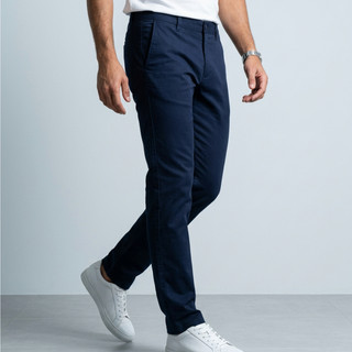 Calça Masculina Social Slim Sarja com Elastano Cintura Média