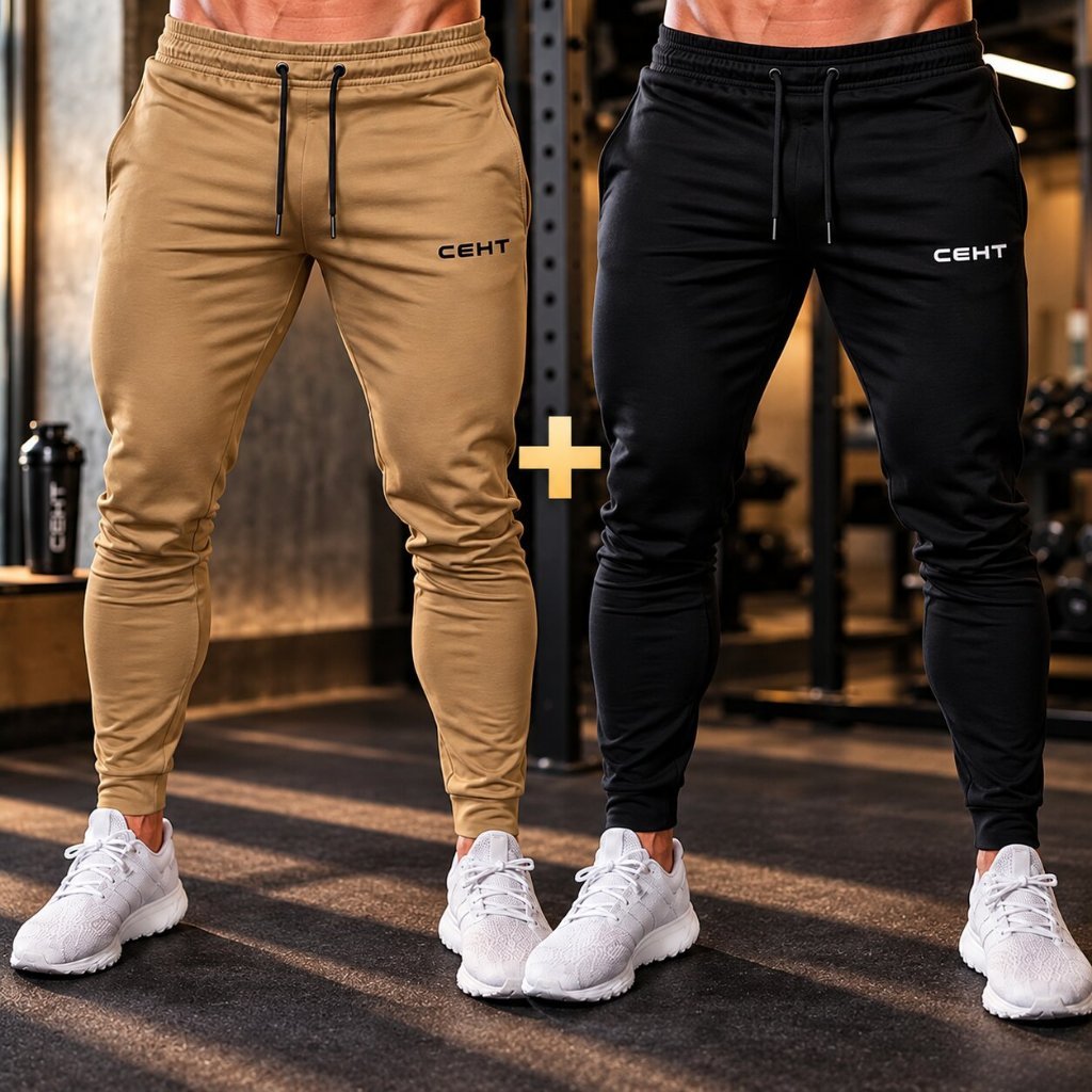Kit 2 Calça Masculina Academia Jogger Moletom Treino Esportiva Marca Geth
