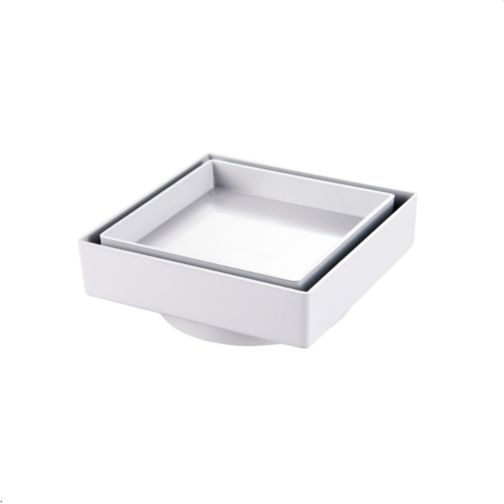 Ralo Oculto Invisível 10x10 Inteligente Branco para Piso e Porcelanato