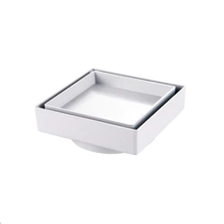 Ralo Oculto Invisível 10x10 Inteligente Branco para Piso e Porcelanato