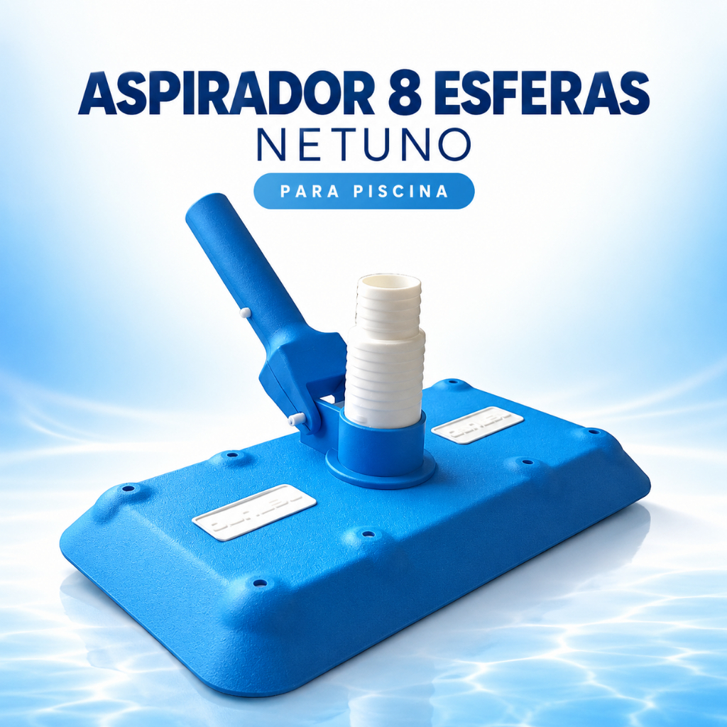 Aspirador De Piscinas Com 8 Esferas Para Alvenaria E Fibra