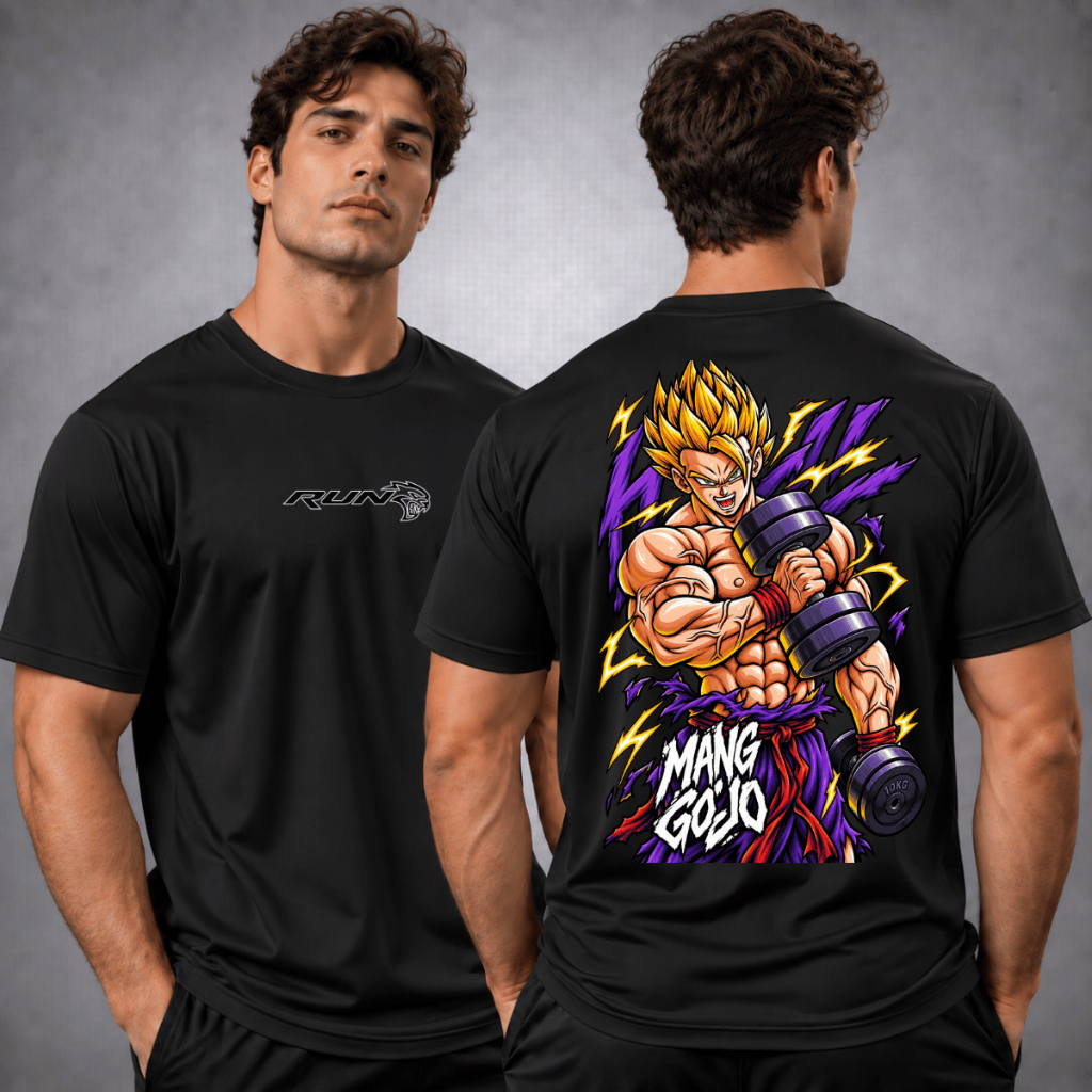 Camiseta Dragon Ball Z Goku e Gohan Masculina Dry Fit Estampada Anime Academia Musculação Treino