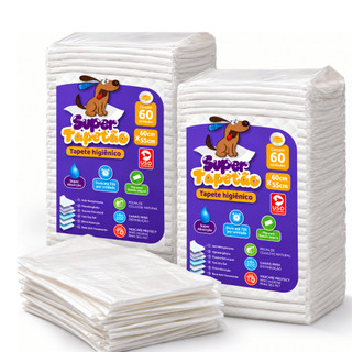 Tapete Higiênico Cães Cachorro Super Tapetão 60x55cm Kit 60 Unidades Super Absorvente