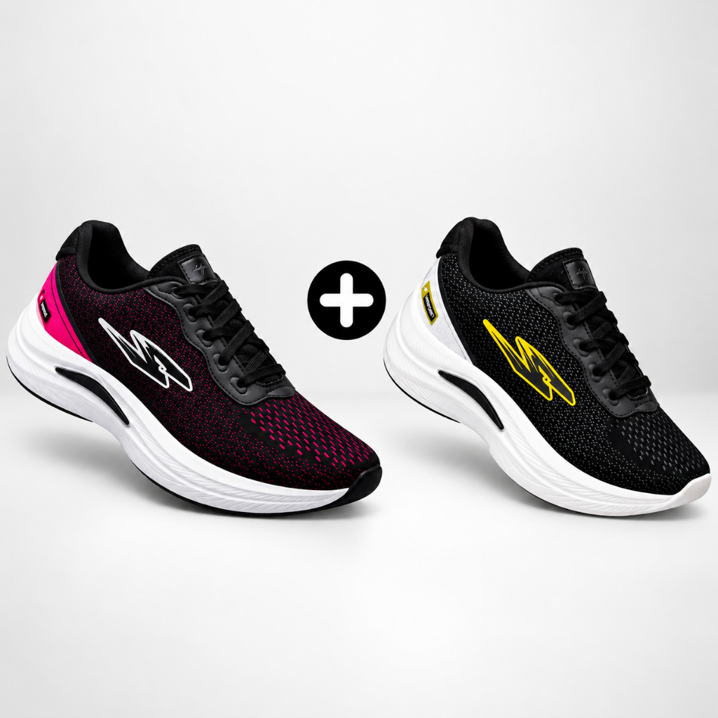 Kit Tenis Academia Feminino Masculino Caminhada Leve Confortavel Respirável