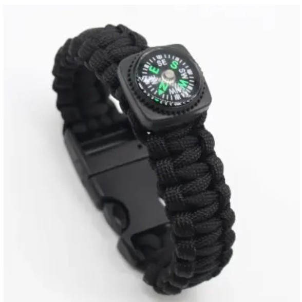 Paracord Bracelete Pederneira Bussola 5 Em 1 (0567)