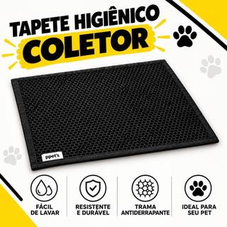 Tapete Coletor de Areia Higiênico para Gatos 70X50 Casa Limpa e Sem Sujeira Tela de Alta Retenção Borda Reforçada PPET'S