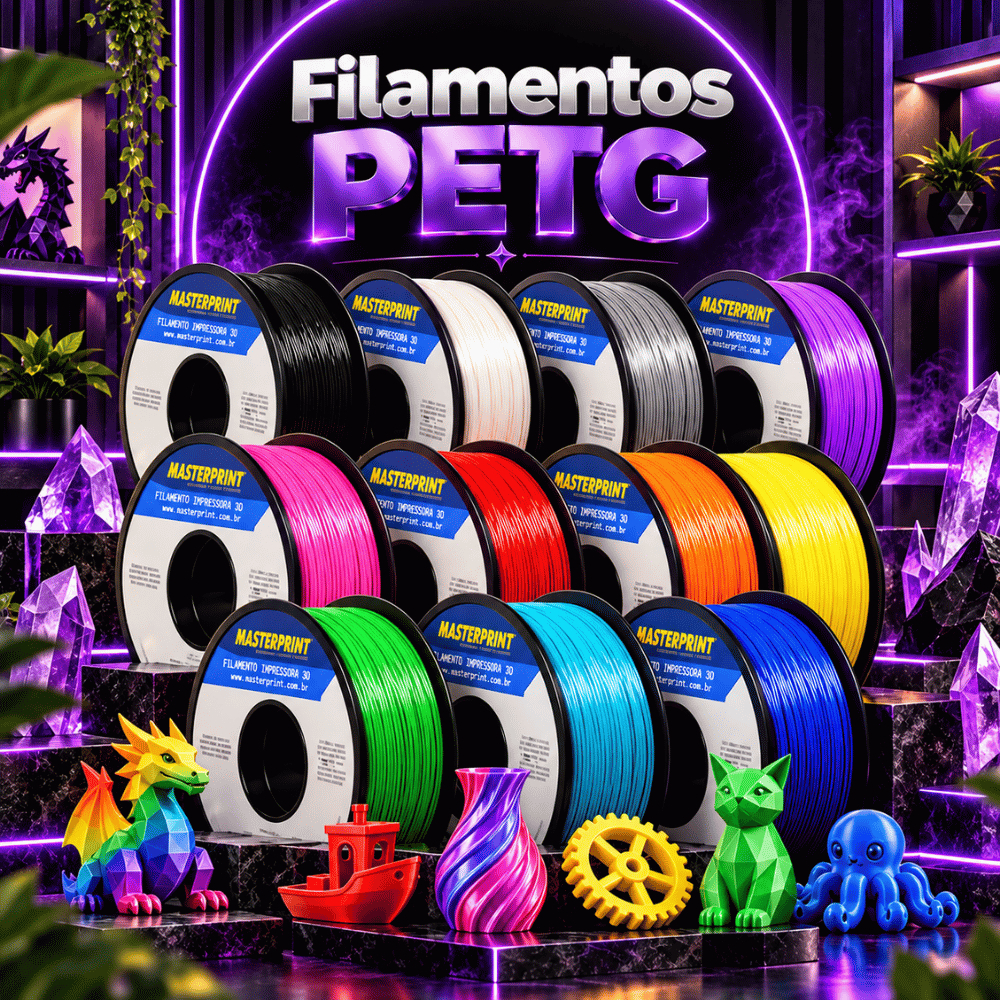 Filamento PETG Masterprint para Impressora 3D 1Kg 1,75mm Alta Qualidade