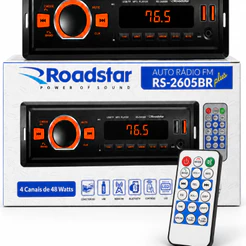 Rádio Mp3 Roadstar Bluetooth Rs-2605br Plus 4x48w