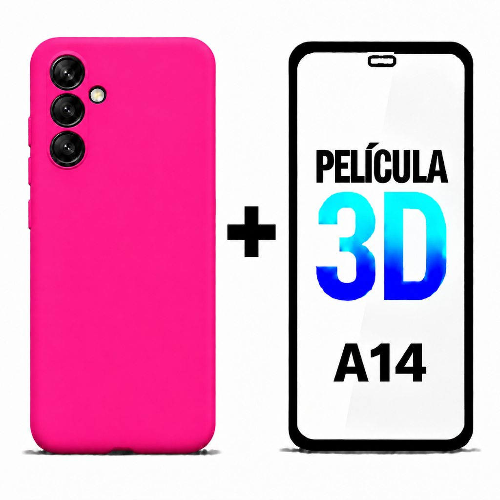 Kit capinha capa case Samsung A14 + Pelicula 3D