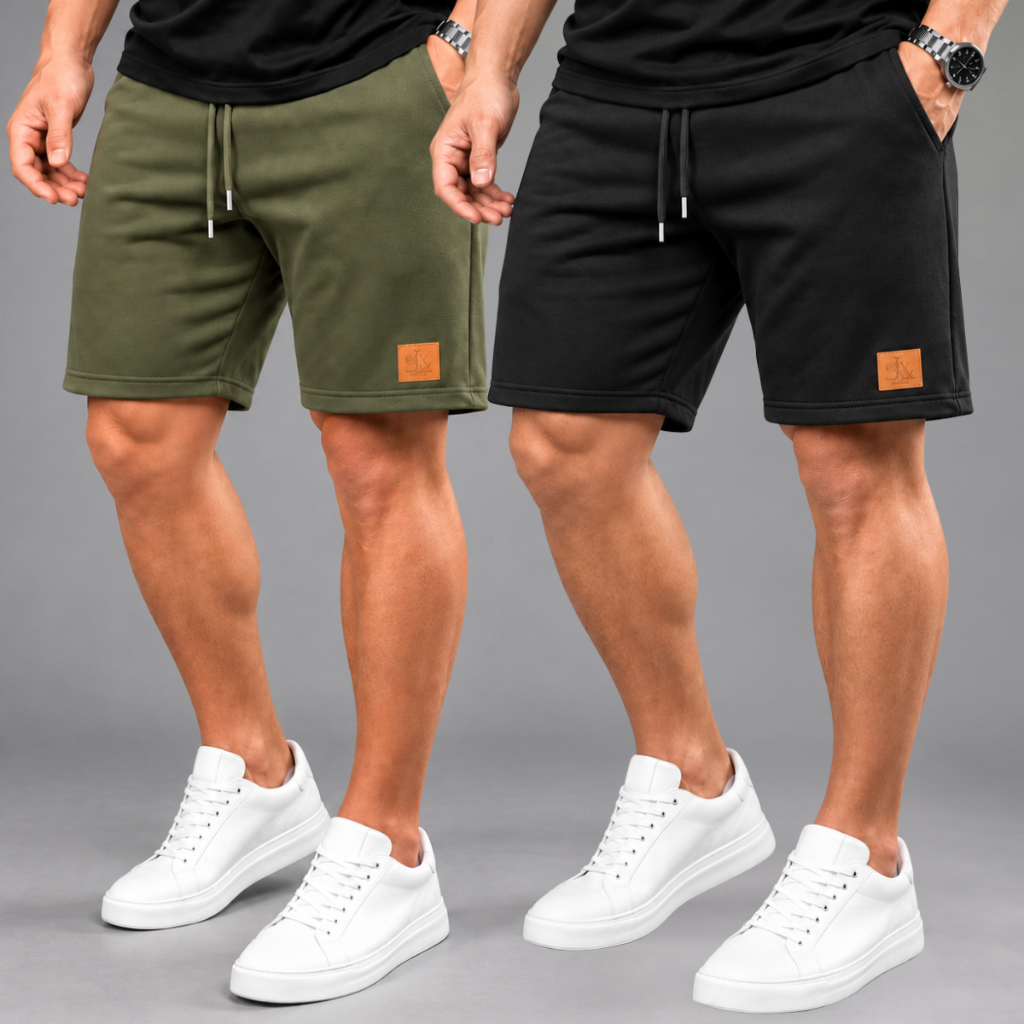 kit 2 Shorts Moletinho Masculino Bermuda Casual Confortável Moletom dia a dia Look Lazer