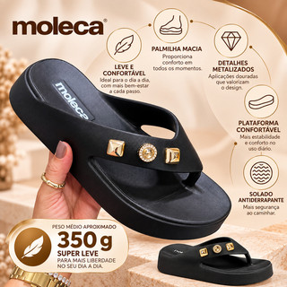 Sandália Plataforma Feminina Moleca Leve Confortável Original 5579-101