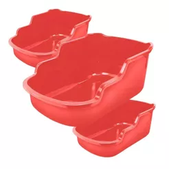 Bandeja Elegance Furacão Pet Vermelha – Solução Higiênica e Resistente 1,2,3 ou 4 Unidades