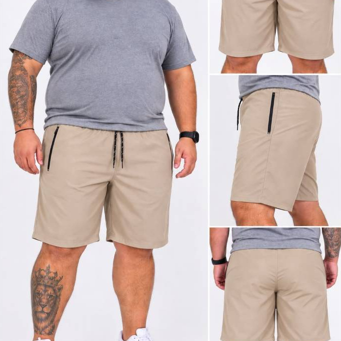 Bermuda Masculina Tactel com Elastano Plus Size G1 ao G6 - Bermuda Casual Confortável para Praia e Dia a Dia.