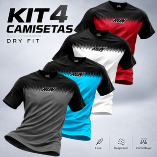 Kit 4 Camisetas Dry Fit Masculina Academia Treino Musculação Corrida Secagem Rápida Camin…